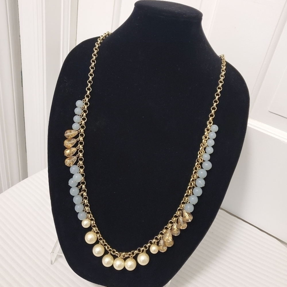Tahari Goldtone/Beaded Fashion Jewelry Necklace, Classic, Business